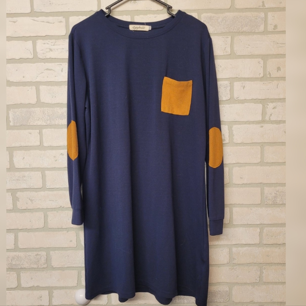 Short Navy Long Sleeve Dress